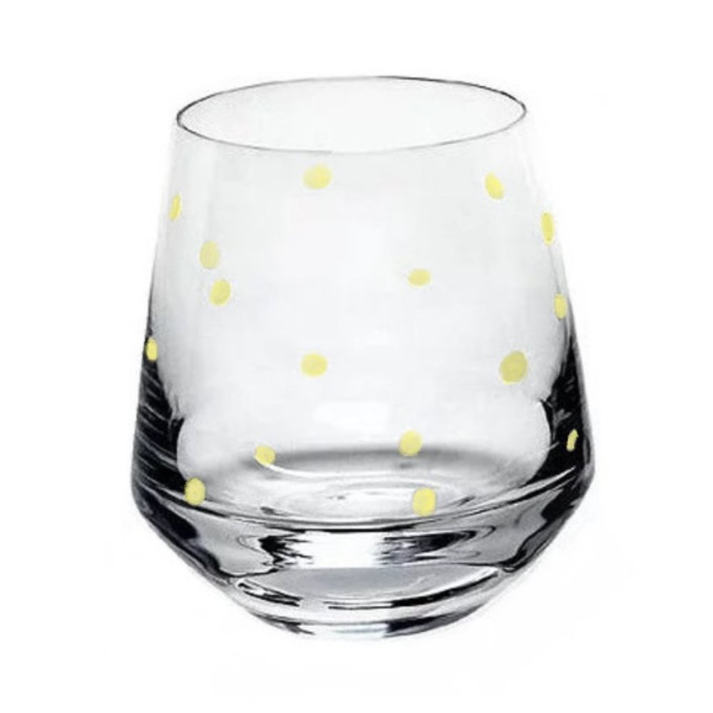 ✨2x HP✨Kate Spade Larabee Dot Gold Stemless Wine Glasses NIB - Picture 3 of 11